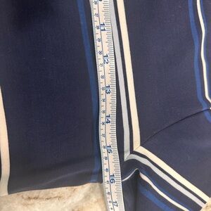 White House Black Market Navy and White Striped Fabric